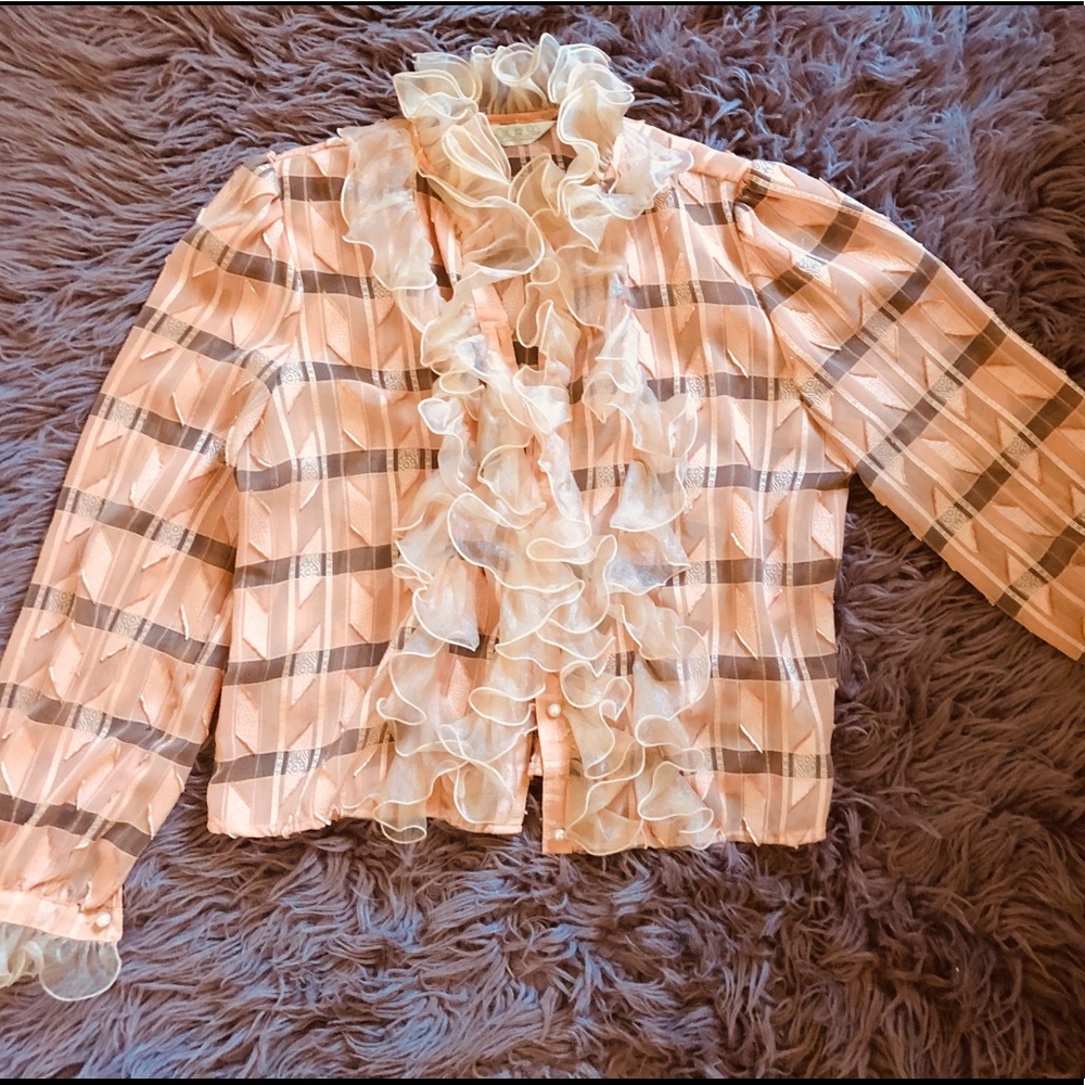 Peach Ruffled Blouse